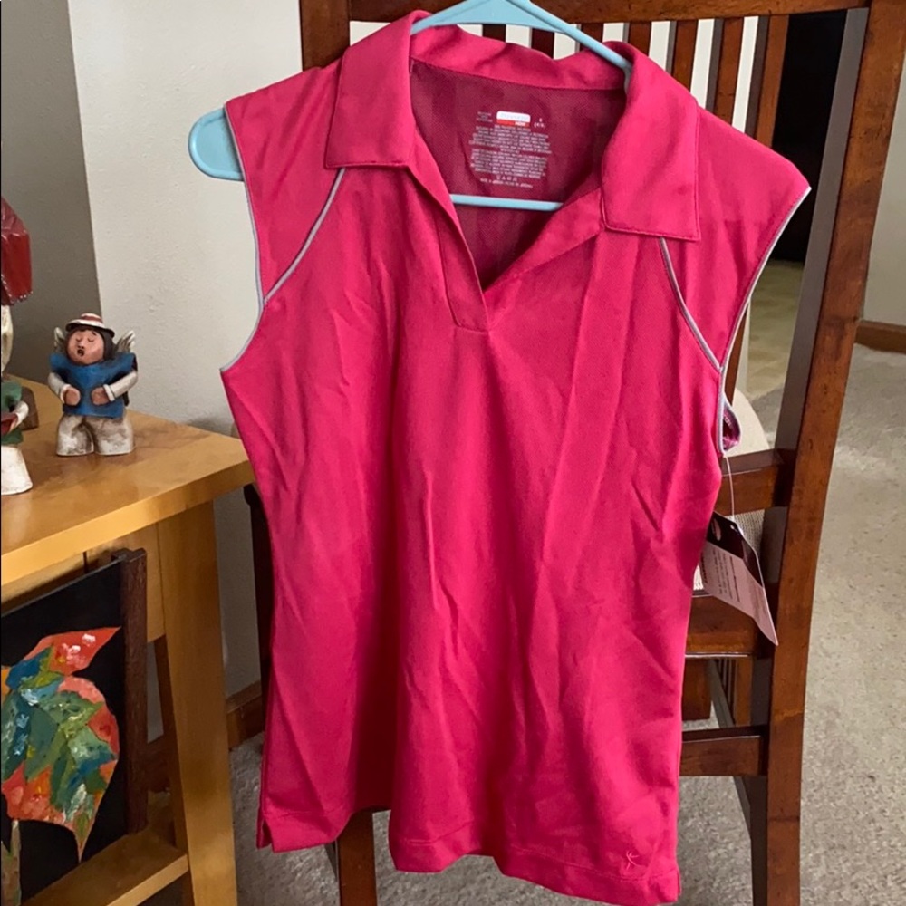 Danskin Now sleeveless mesh polo